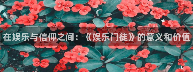 门徒娱乐登陆：在娱乐与信仰之间：《娱乐门徒》的意义和价值